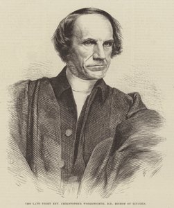 Feu le très révérend Christopher Wordsworth, DD, évêque de Lincoln (gravure) - English School