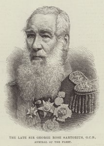 Feu Sir George Rose Sartorius, GCB, amiral de la flotte (gravure)
