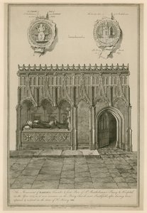 Le monument de Raherus, fondateur et premier prieur du prieuré et de l