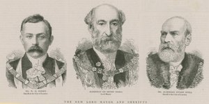 Le nouveau Lord Maire et les Shérifs: Alderman Sir Henry Isaacs, Lord Maire - English School