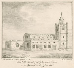 La vieille église de St Giles in the Fields, Londres, telle qu