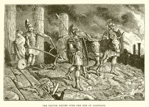 La charrue passant sur le site de Carthage