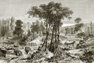 Le portage sur la rivière de boue blanche - English School