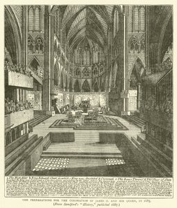 Les préparatifs pour le couronnement de Jacques II et de sa reine, en 1685, d