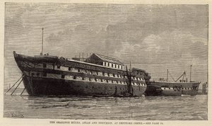 Les hulks de la variole, Atlas et Endymion, à Deptford Creek - English School