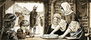 Les femmes de Linby cuisant des galettes