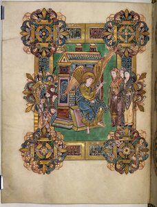 Les Trois Maries au Sépulcre, du Bénédictional de Saint Æthelwold, vers 963-984 - English School
