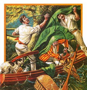 Trois hommes dans un bateau