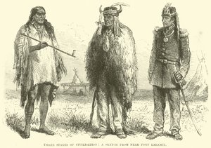Trois étapes de la civilisation, une esquisse près de Fort Laramie - English School