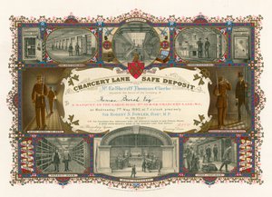 Billet pour un banquet dans la grande salle du Chancery Lane Safe Deposit, 61-62 Chancery Lane, Londres - English School