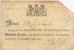 Billet pour une représentation théâtrale
