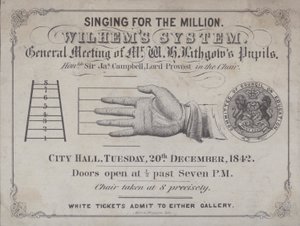 Billet pour un événement pour écouter les élèves de la "Méthode de Wilhem pour enseigner le chant" - la méthode écrite par le compositeur anglais John Pyke Hullah - English School