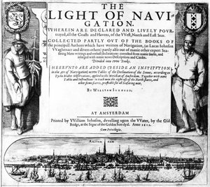 Page de titre de The Light of Navigation par William Iohnson, publié en 1612 - English School