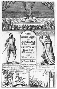 Page de titre de The Divine Right and Original of the Civil Magistrate from God, gravé par Edward Gee, 1658