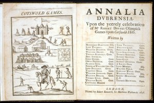 Page de titre pour Annalia Dubrensia : Upon the Yeerely celebration of Mr. Robert Dovers Olimpick Games upon Cotswold Hills, 1636