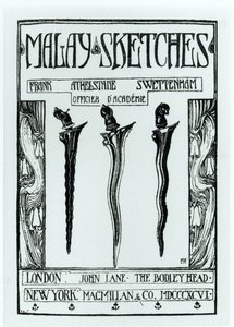 Page de titre de Malay Sketches par Frank Athelstane Swettenham, publié en 1896 - English School