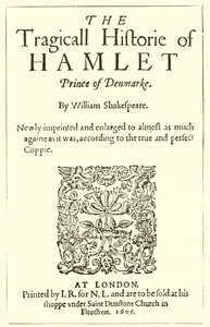 Page de titre de Hamlet de Shakespeare - English School