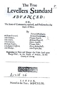 Page de titre de The True Levellers Standard, publié le 26 avril 1649