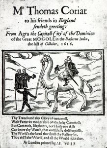 Page de titre du récit posthume des voyages de Thomas Coryat en Inde, publié à Londres en 1618 - English School