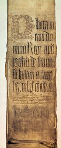Page de titre du rôle de plaidoyer de la Cour du Banc du Roi pour le terme de Hilary, 1487 - English School