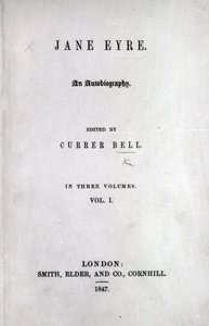 Page de titre de la première édition de Jane Eyre par Charlotte Brontë, 1847