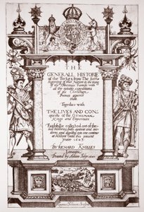 Page de titre, Knolles Generall Historie of the Turks, pub. par Adam Islip, 1603