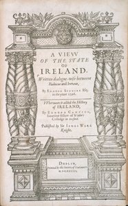 Page de titre de A View of the State of Irelande et The Historie of Irelande, 1633 - English School