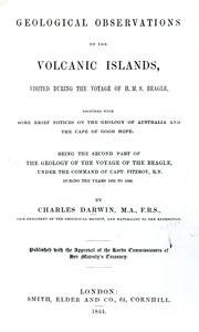 Page de titre de Geological Observations on the Volcanic Islands par Charles Darwin, 1844 - English School