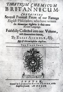 Page de titre du Theatrum Chemicum Britannicum par Elias Ashmole, 1652 - English School