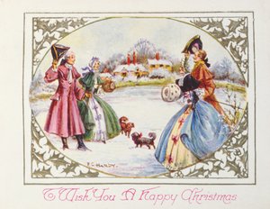 "Pour vous souhaiter un Joyeux Noël", carte victorienne