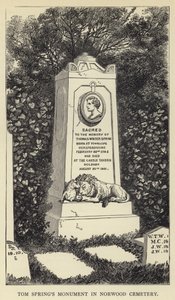 Monument de Tom Spring au cimetière de Norwood