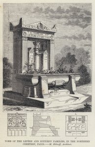Tombe des familles Lepere et Hittorff, au cimetière nord, Paris (gravure) - English School