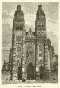 Cathédrale de Tours, façade ouest (gravure)