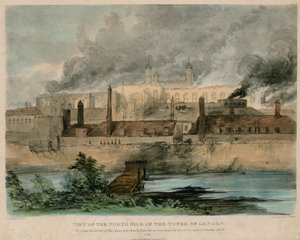 Incendie de la tour de Londres, 1841 - English School