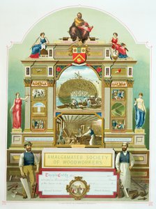 Emblème commercial de la Société amalgamée des menuisiers, 1860