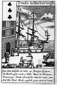 Commerce à Harborough, carte à jouer anglaise - English School