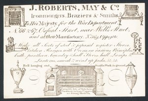 Carte de visite, J Roberts, May & Co