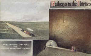 Train traversant Chat Moss et intérieur du tunnel de Wapping, Liverpool
