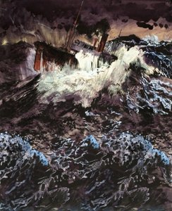 Chalutier dans les mers agitées - English School