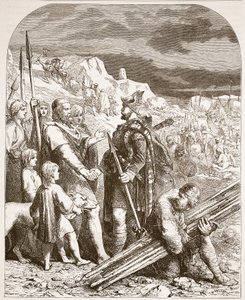 Traité de Hengist et Horsa avec Vortigen, illustration de Cassells Illustrated History of England