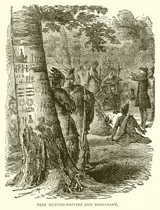 Écriture picturale sur arbre et missionnaire - English School