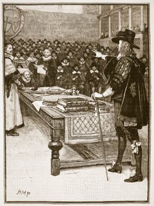 Procès de Charles, illustration de Cassells Illustrated History of England - English School