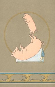 Deux cochons anthropomorphes se produisant dans un cirque - English School