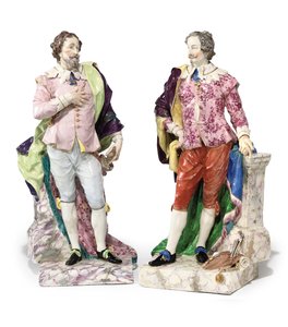 Deux figures historiques de gentilshommes, c.1810