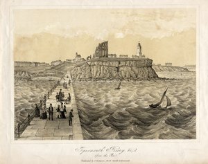 Prieuré de Tynemouth depuis la jetée - English School