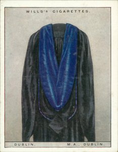 Toques et robes universitaires : Université de Dublin, Maître ès arts