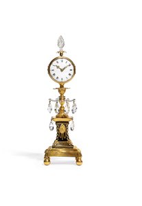 Horloge candélabre George III inhabituelle, fin du 18e siècle