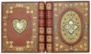 Ensembles de couvertures supérieure et inférieure, avec motifs de cœur et de fleurs, vers 1920 - English School