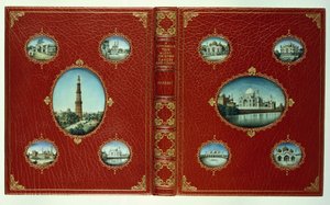 Couvertures supérieures et inférieures, dix miniatures ovales de mosquées, avec bordures dorées - English School