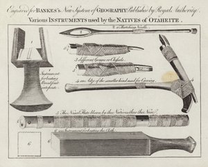 Divers instruments utilisés par les natifs d
